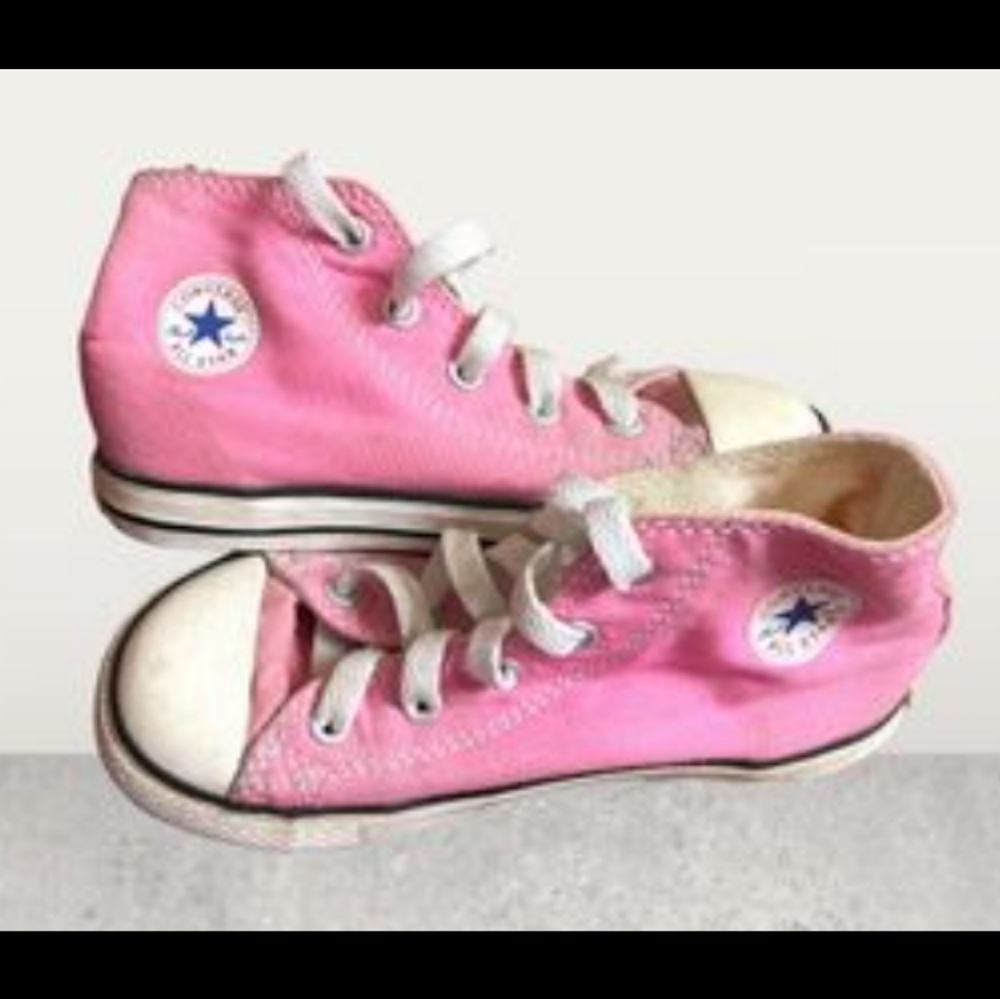Little girl pink Converse shoes